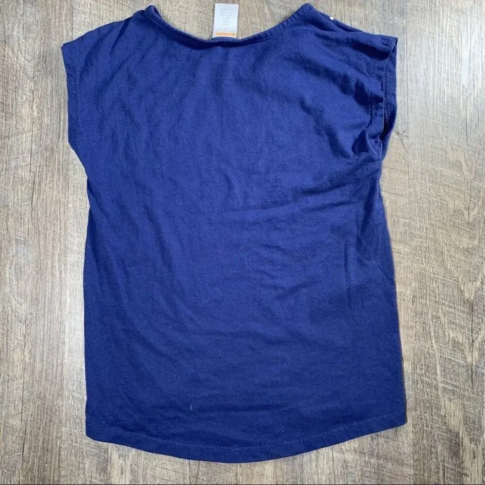 Gymboree 4 flower collar necklace t-shirt blue